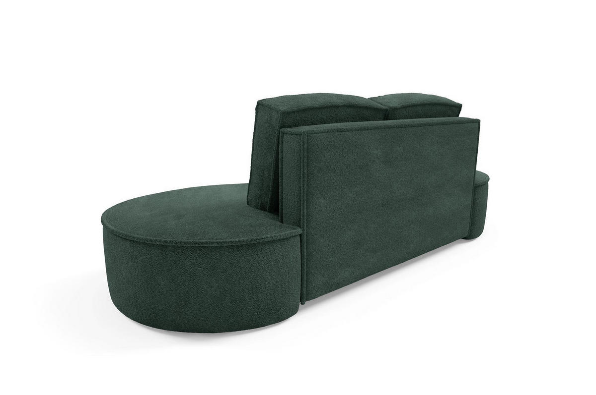 SOFA Flow Grün, mit Kissen in Abriamo Stoff - Dunkelgrün/Grün, Holzwerkstoff (234/88/101cm) - Bettso