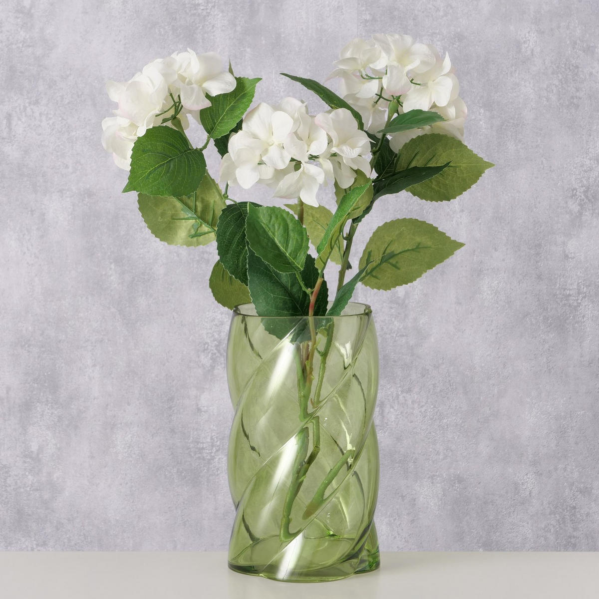 GLASVASE mit Glanzeffekt Curvo 17,5/17,5/20,3 cm - Grün, Glas (17.5/20.3cm) - Boltze Home