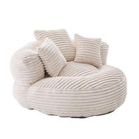 SITZSACK in Chenille mit 3 Kissen - Beige, Textil (108/52/108cm) - Urban Meuble