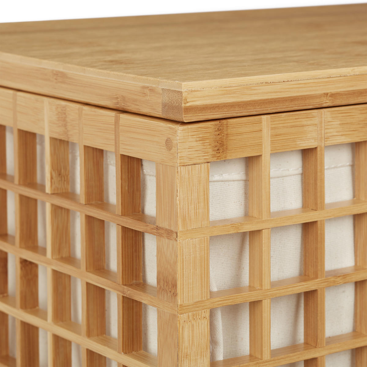 WÄSCHESAMMLER - Hellbraun, Holz/Textil (56/62/35cm) - Relaxdays