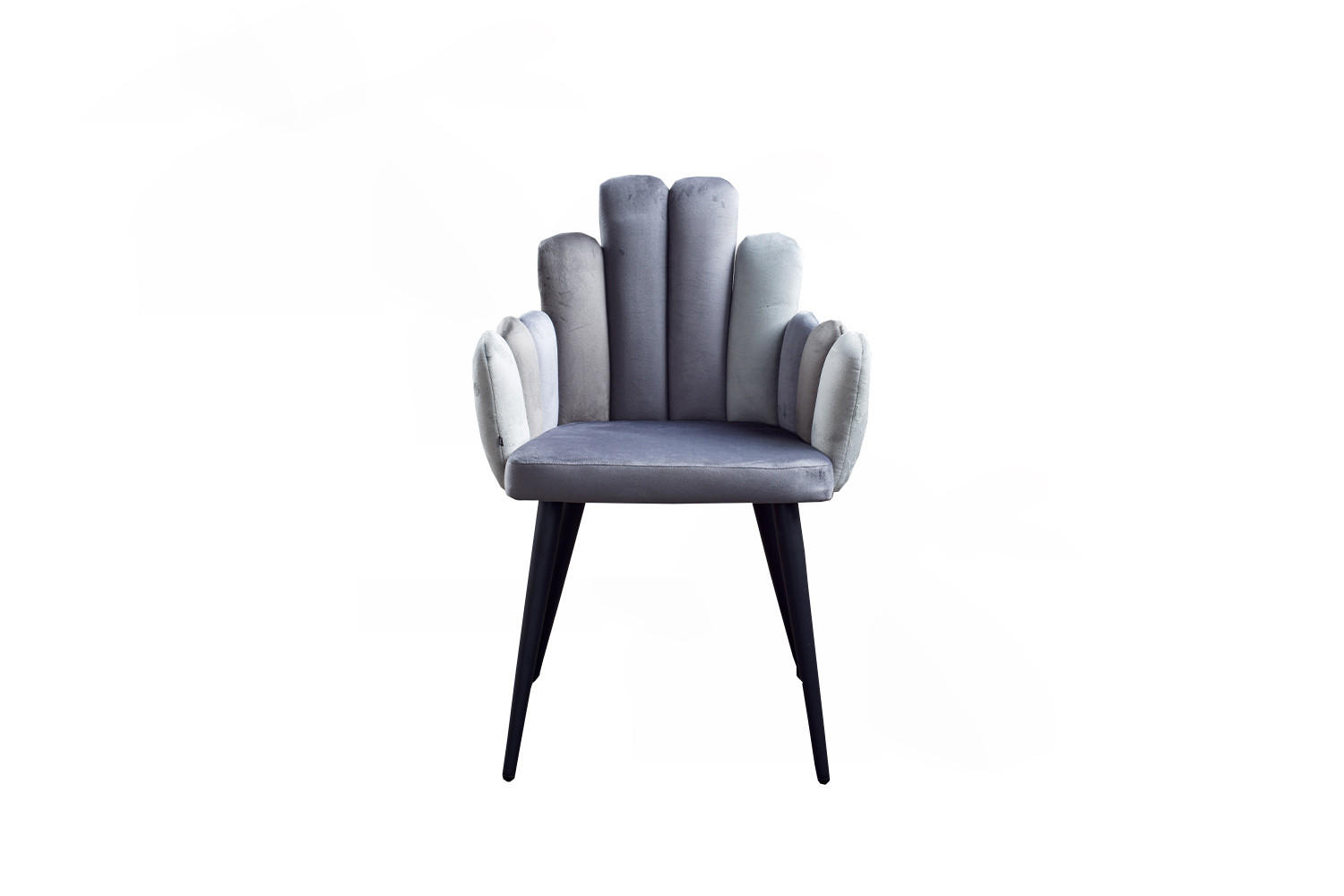 ESSZIMMERSTUHL FREJA Grau Velvet - Schwarz/Grau, Kunststoff/Textil (58/85/56cm) - KAWOLA