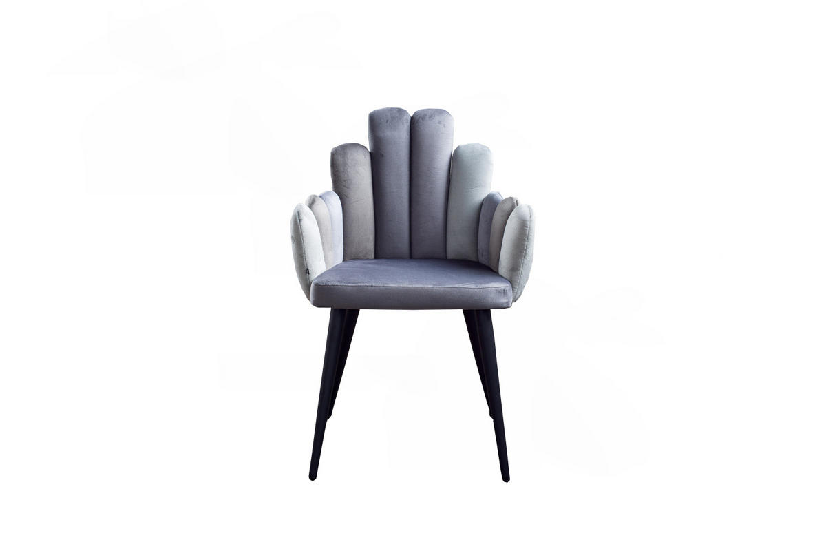 ESSZIMMERSTUHL FREJA Grau Velvet - Schwarz/Grau, Kunststoff/Textil (58/85/56cm) - KAWOLA