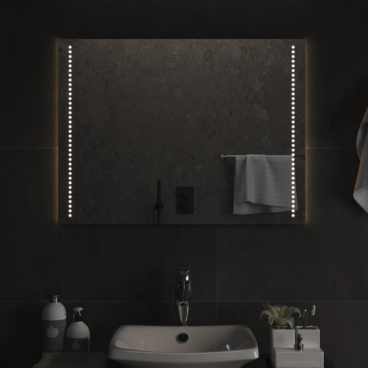 LED-BADSPIEGEL 60x80 cm - Transparent, Glas (60/80/80cm) - furnicato