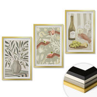 WANDBILDER 3er Set - 40x60 cm Goldrahmen - Rustikale Cocktails mit Olivenblüten - Goldfarben, Kunststoff (40/60cm) - ArtPrintCave