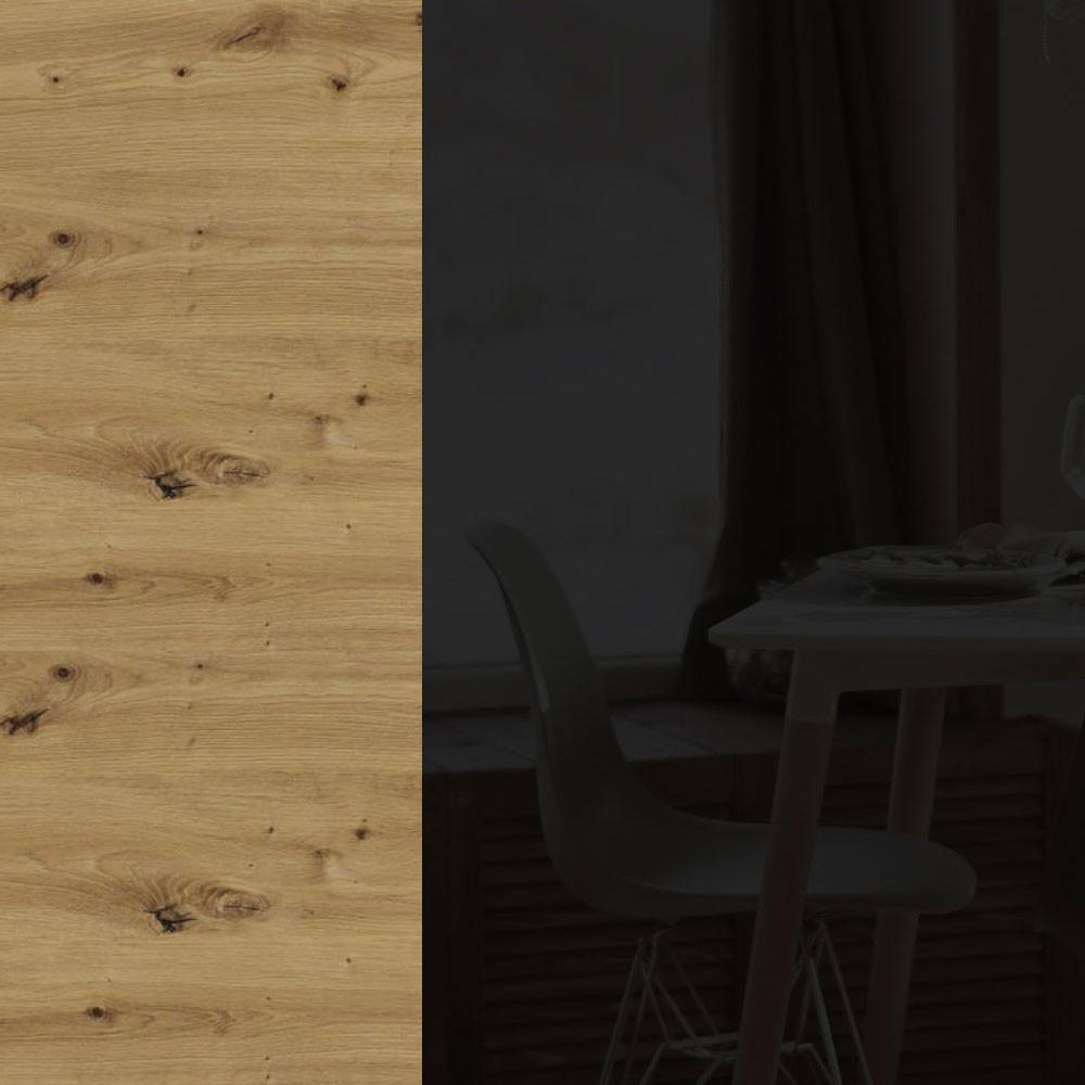 Thumbnail - Feldmann-Wohnen Eck-Aufsatzschrank, Schwarz Hochglanz, Eiche Artisan, Holz, 1 Fächer, Rechteckig, 90x36x90 cm, Küchen, K...