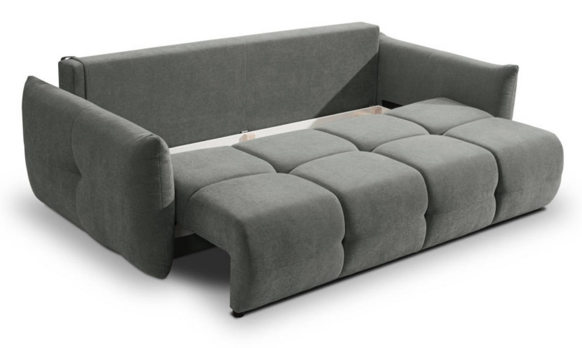 SOFA Grau BASTO Mit Schlaffunktion - Grau, Textil (245/86/110cm) - Sepro Meble