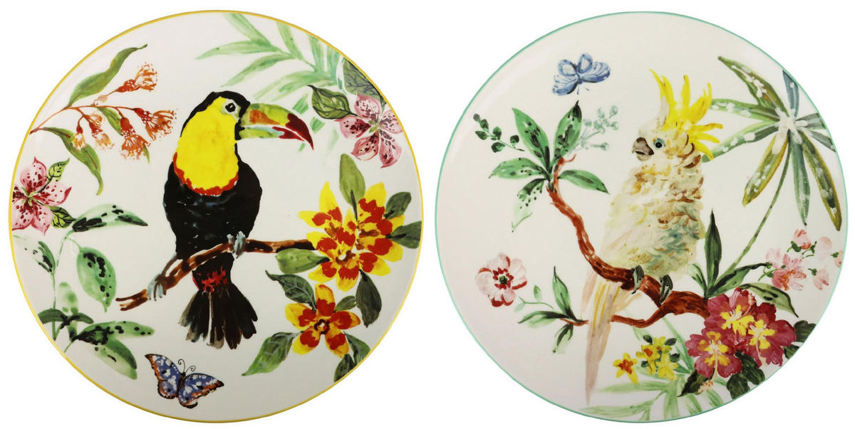 DEKOTELLER Paradise birds 2-tlg. - Multicolor, Stein (26.7/2.5cm) - FURNARO