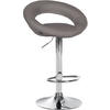 BARHOCKER Stoff grau - Chromfarben/Grau, Textil/Metall (52/77/47cm) - CLP
