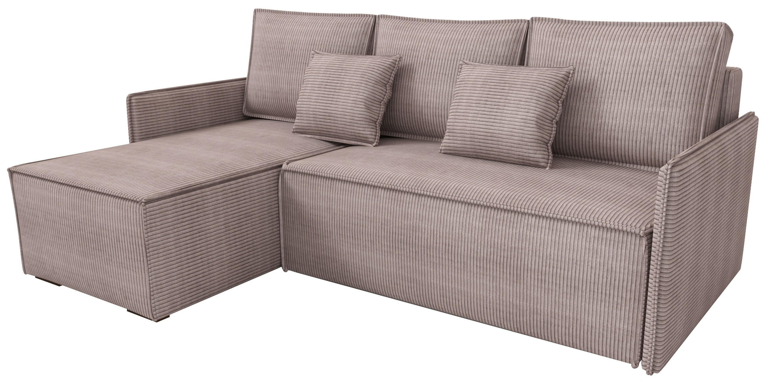 ECKSOFA Atlantic mit Schlaffunktion Puderrosa Cord - Rosa, Textil (238/141cm) - Bromarkt