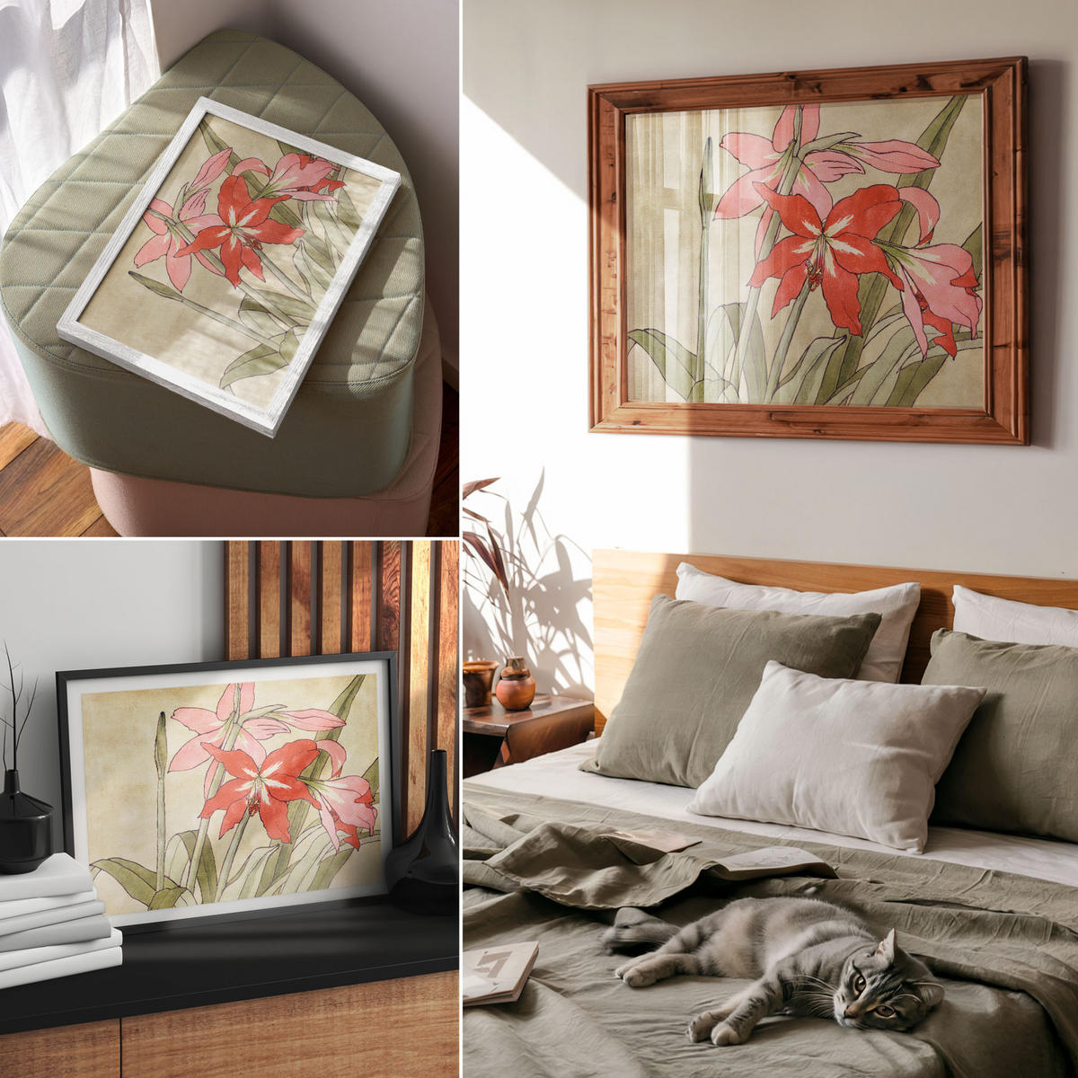 POSTER - 42x29 cm (A3) - Hannah Borger Overbeck - Amaryllis - Grün, Textil (42/29.7/0.1cm) - TULUP