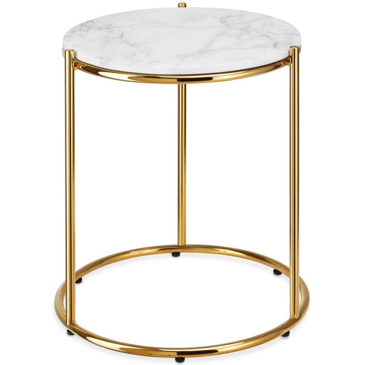 BEISTELLTISCH Ellsa, 43 x 43 x 50,5 cm, weiß/gold - Goldfarben/Weiß, Kunststoff (43/43/50.5cm) - tectake