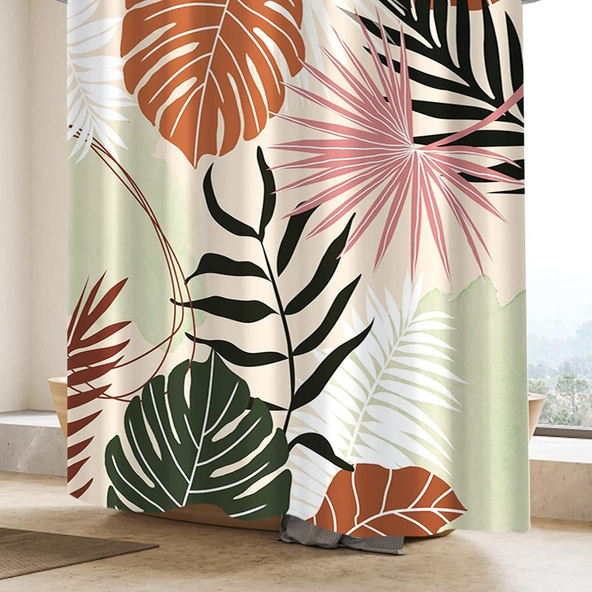 DUSCHVORHANG Polyester schimmelresistent wasserdicht - Multicolor, Textil (200/180cm) - MCBOSON