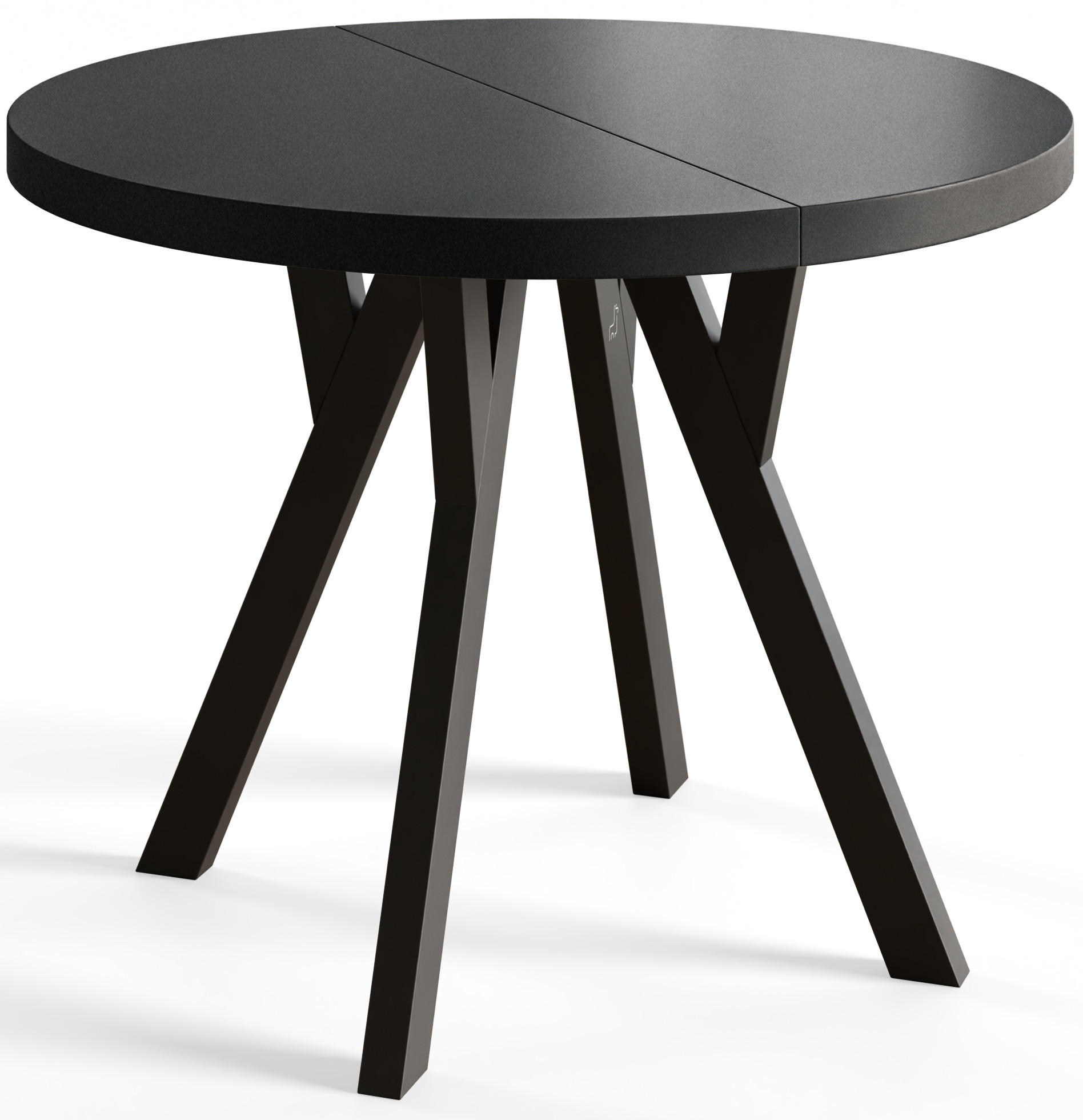 ESSZIMMERTISCH OVO, ausziehbarer Tisch 80 cm bis 130 cm, Farbe: Schwarz, mit Holzbeinen in Farbe Schwarz - Schwarz, Holzwerkstoff (80/80/77cm) - Alpi-Möbel