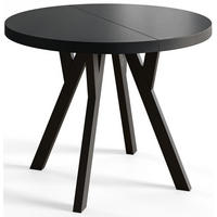 ESSZIMMERTISCH OVO, ausziehbarer Tisch 120 cm bis 220 cm, Farbe: Schwarz, mit Holzbeinen in Farbe Schwarz - Schwarz, Holzwerkstoff (120/120/77cm) - Alpi-Möbel