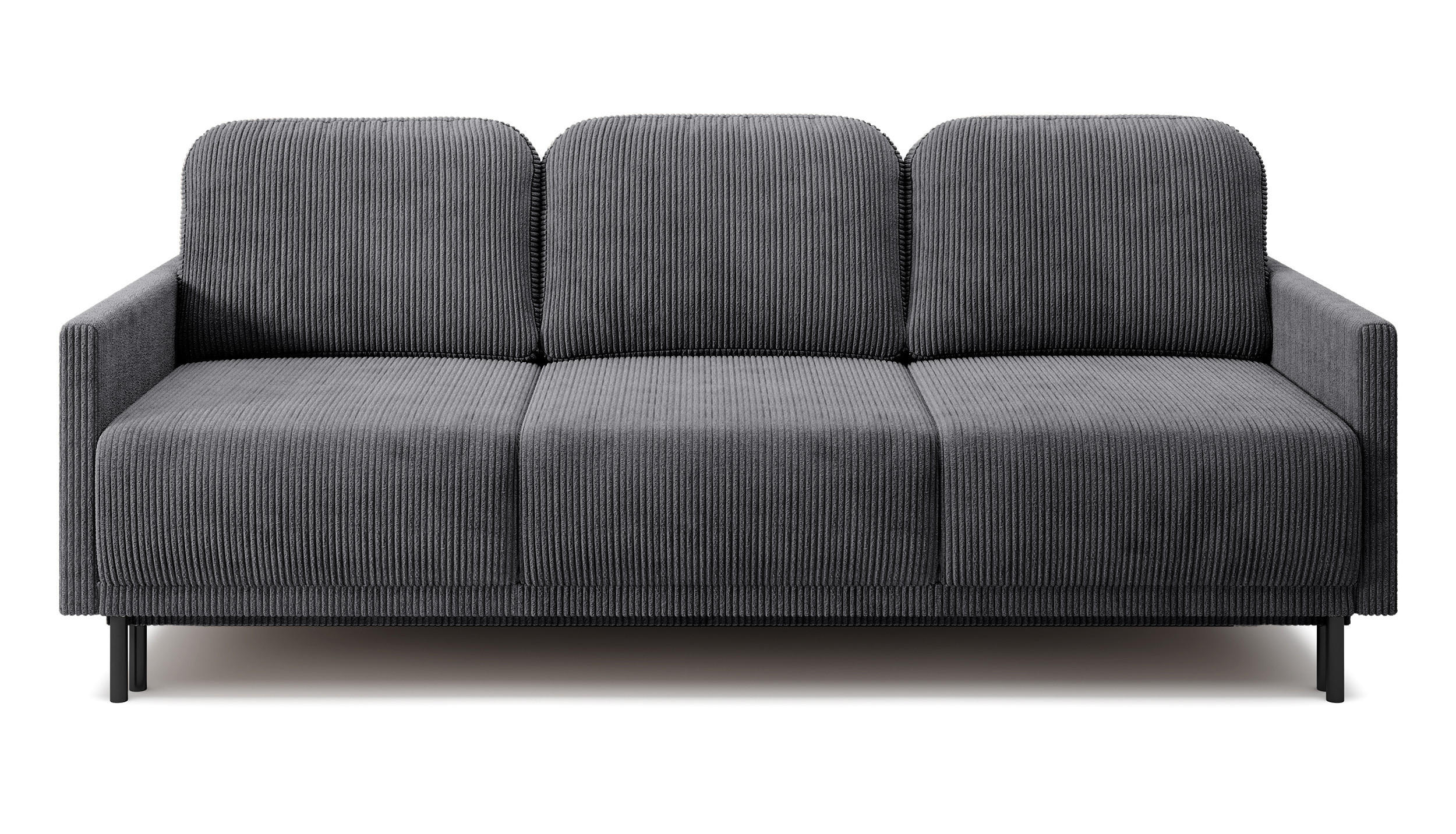 SCHLAFSOFA Hamiel Graublau Cordbezug 212 cm - Dunkelgrau/Schwarz, Holz/Textil (212/87/97cm) - Selsey