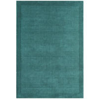 TEPPICH Schurwolle handgewebt mit Bordüre modern STOW, Türkis 160x230 cm - Türkis, Textil (160/230cm) - KADIMA DESIGN