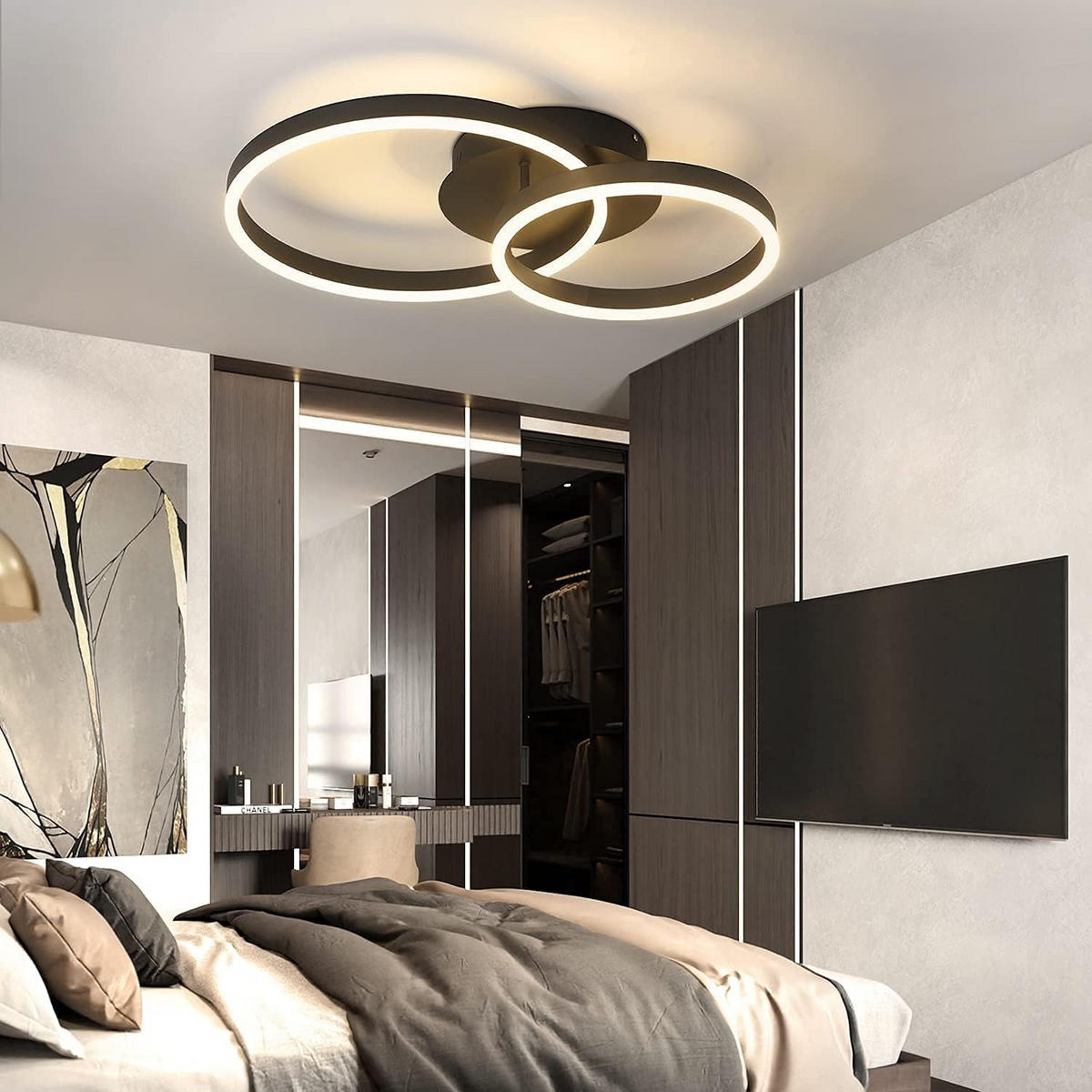LED-DECKENLEUCHTE Peldar 65.0/98.0/12.0 cm - Goldfarben, Metall (98/65/12cm) - ZMH
