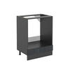HERDUMBAUSCHRANK R-Line Schwarz Beton 60 cm ohne AP - Anthrazit/Schwarz, Holzwerkstoff (60/81.6/46cm) - Vicco