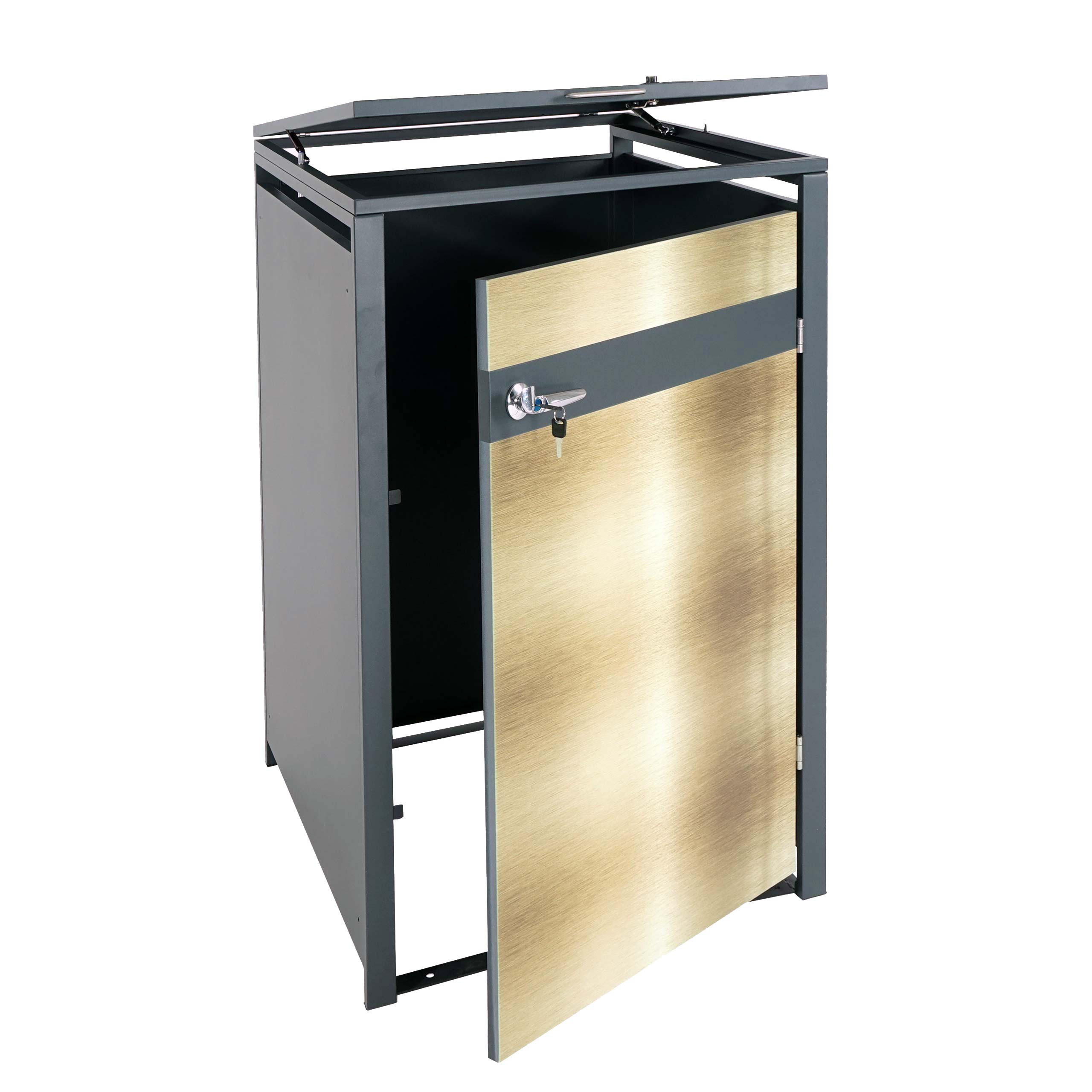 Proregal Mülltonnenbox Gold 68x117x80 cm