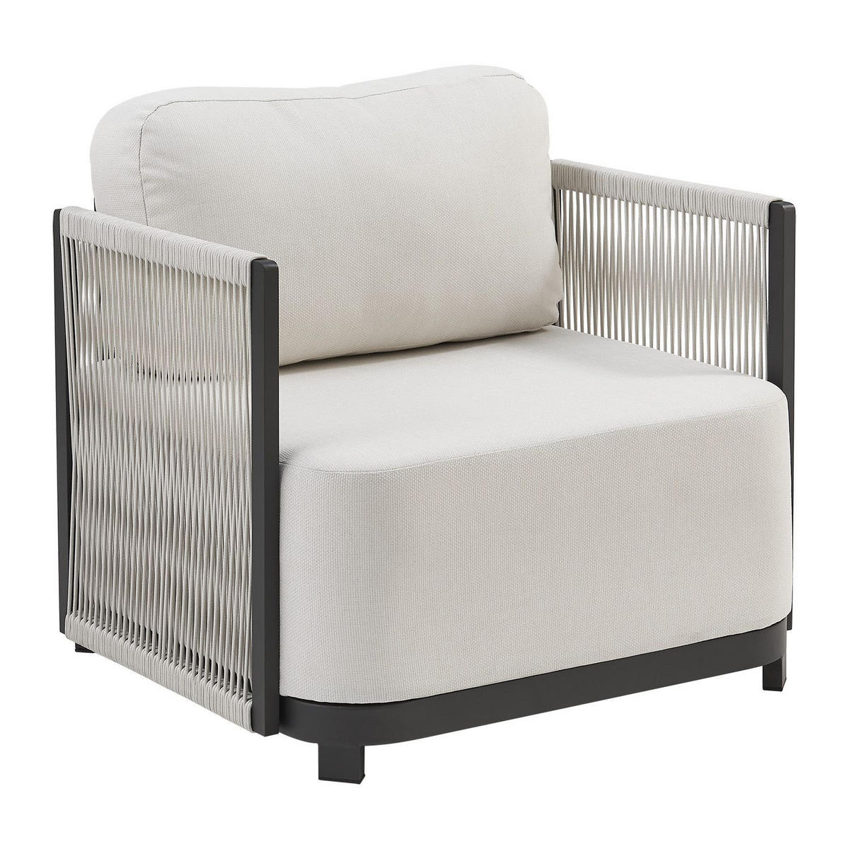 GARTEN-LOUNGE-SET Curacao beige 4-tlg. - Beige, Metall - Juskys