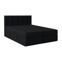 BOXBETT BAUNEI 140x200 cm mit Bettkasten und Matratze - Braun - Schwarz, Holz/Holzwerkstoff (140/200cm) - AX Living