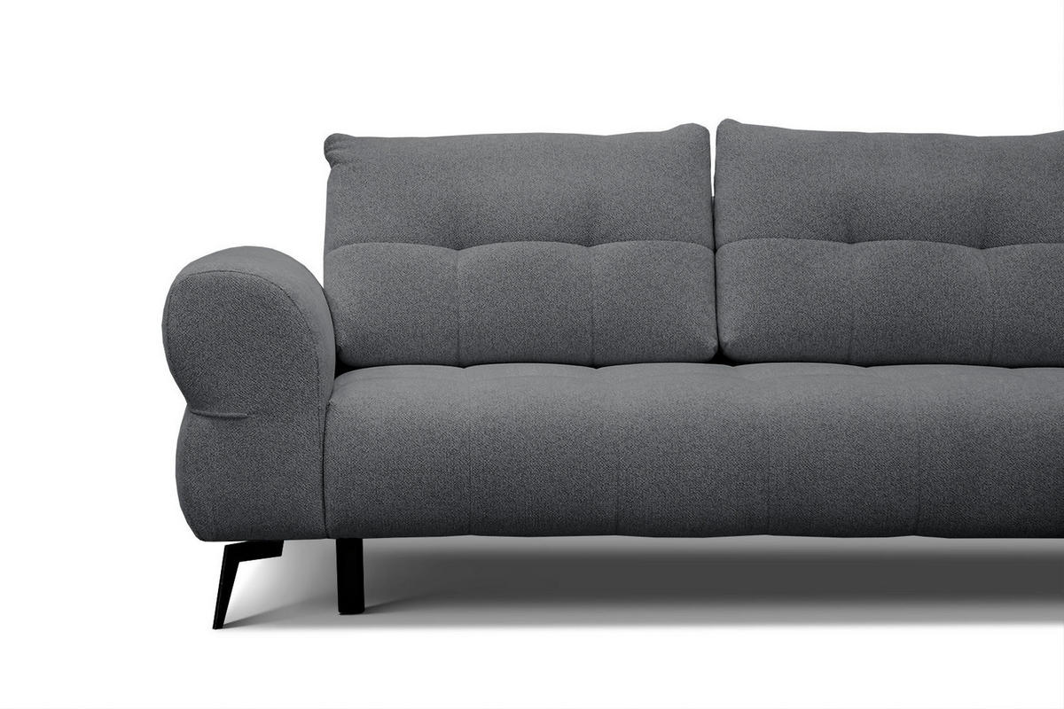 ECKSOFA SALVINI 4-Sitzer, graphitfarben - Schwarz/Graphitfarben, Holzwerkstoff/Textil (292/158cm) - Courtois Laville