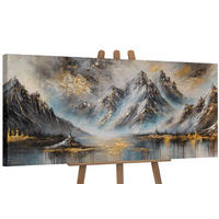 GEMÄLDE Bergglühen auf Keilrahmen 115x50 cm - Schwarz, Holz (115/50cm) - YS-art gallery