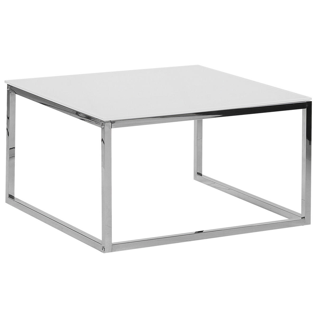 COUCHTISCH 2er-Set Quadratisch Weiß/Silber Brea - Weiß, Glas (60/60cm) - Beliani