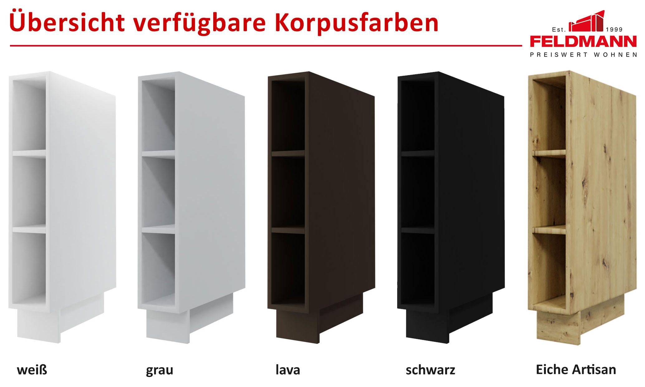 Thumbnail - Feldmann-Wohnen Klapphängeschrank, Creme, Eiche Artisan, Holz, 1 Fächer, Rechteckig, 45x36x59 cm, Küchen, Küchenmöbel, K...