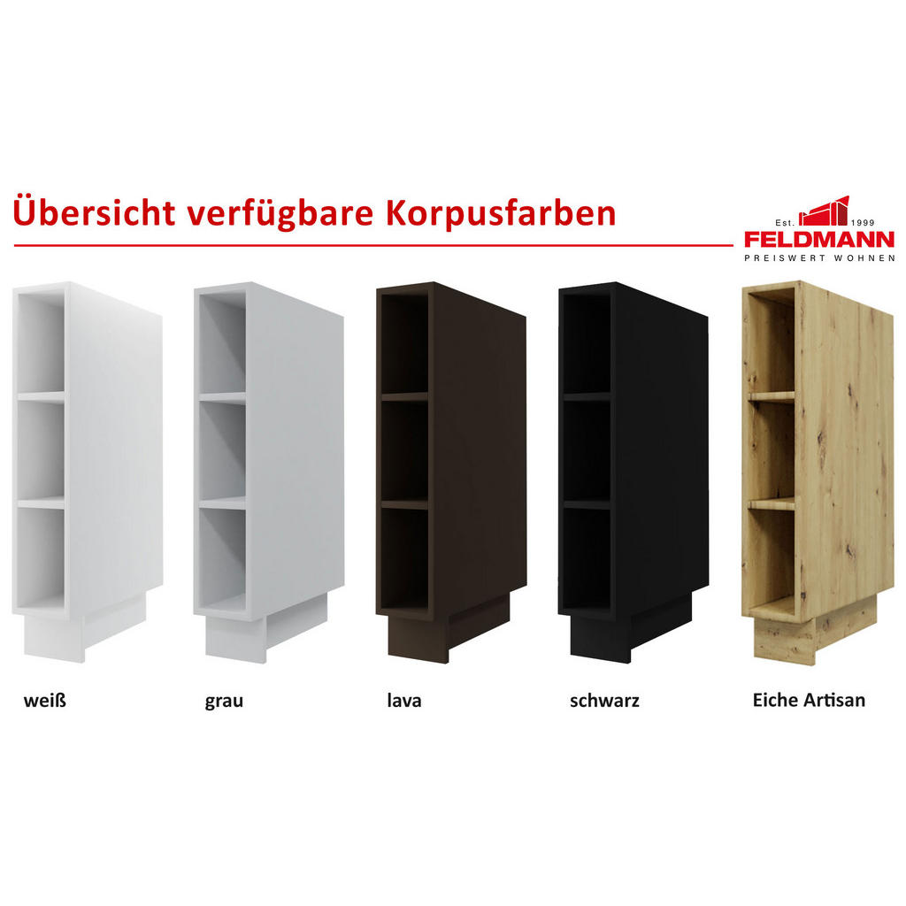 Thumbnail - Feldmann-Wohnen Klapphängeschrank, Graphit, Schwarz, Holz, 1 Fächer, Rechteckig, 60x50x32.5 cm, Küchen, Küchenmöbel, Küc...