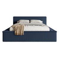 POLSTERBETT AFFOLIO Dunkelblau 160x200 cm - Schwarz/Dunkelblau, Kunststoff/Textil (160/200cm) - Selsey