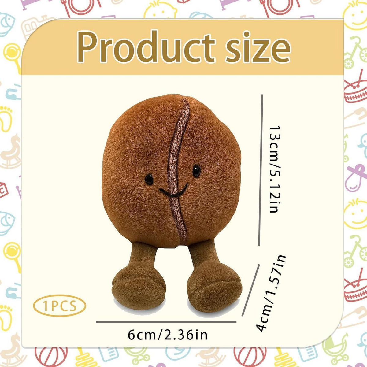 PLÜSCHTIER Kaffeebohne weich und kuschelig - Braun, Textil (6/13cm)