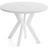 ESSTISCH Savio Weiß rund ausziehbar verlängerbar, Weiß 90-190/90/77 cm - Weiß, Holz/Holzwerkstoff (90/190/77cm) - WFL GROUP