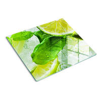 GLASPLATTE 60x52 cm Limette mit Eis - Grün, Glas (60/0.4/52cm) - TULUP