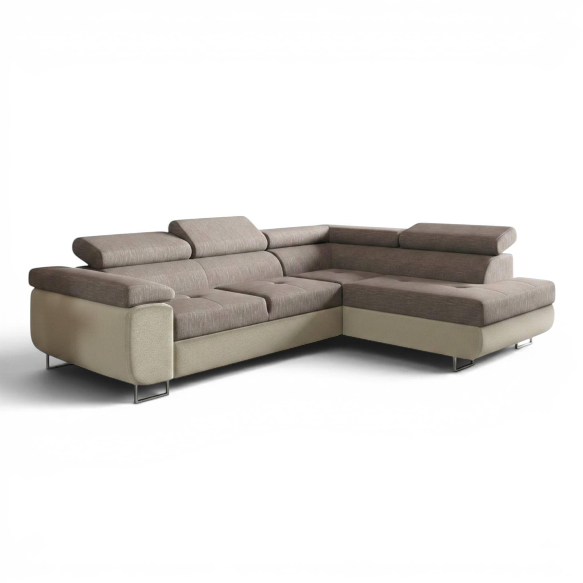 ECKSOFA Jade Mit Schlaffunktion - Creme, Holzwerkstoff/Textil (275/202cm) - Fun Möbel