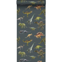 TAPETE Dinosaurier 50 x 900 cm - Blau, Papier (50/0.1cm) - Sanders & Sanders