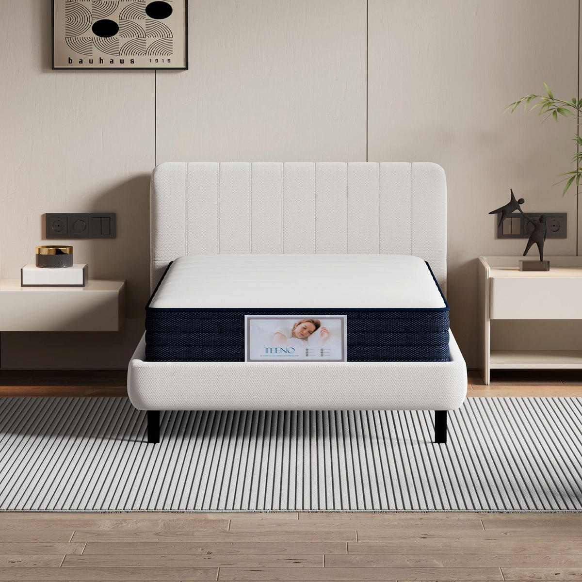 FEDERKERNMATRATZE komfortabel, 90/190 cm, Höhe ca.: 20 cm - Multicolor, Textil (90/190cm) - TEENO
