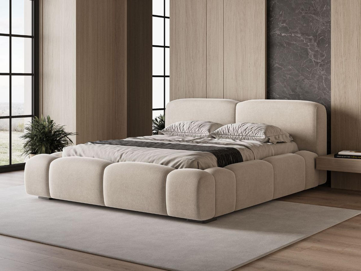 POLSTERBETT Aubi 160x200 Beige - Beige, Textil (160/200cm) - Graingold