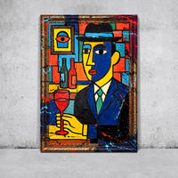 GEMÄLDE Bar Schattenfugenrahmen Gold 140x100 cm - Goldfarben, Holz (140/100cm) - YS-art gallery