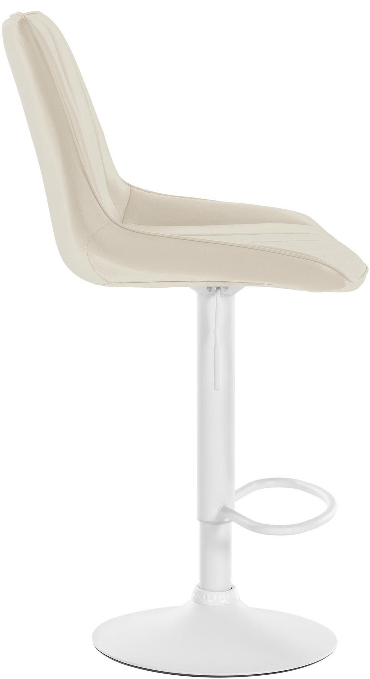 BARHOCKER RIO Creme Kunstleder Weiß - Creme, Leder/Metall (49.5/91/50cm) - DELUKE