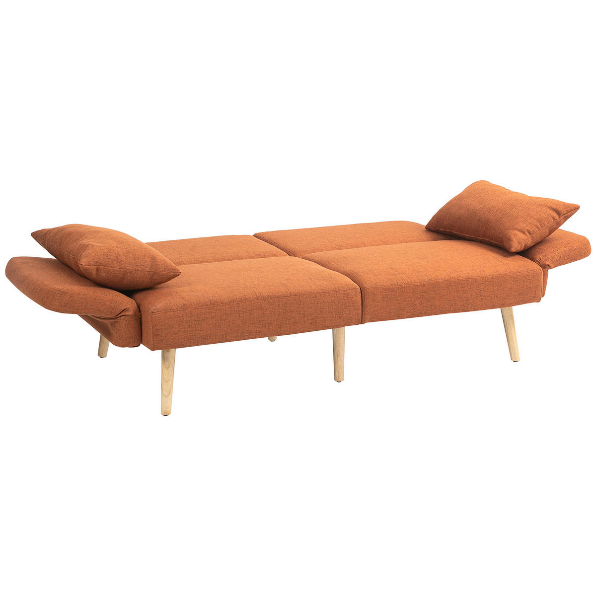 SCHLAFSOFA 3er-Sitz DE-14565 Klick-Klack mit verstellbarer Lehne Braun - Braun, Textil (170/80/83cm) - ComfortXL