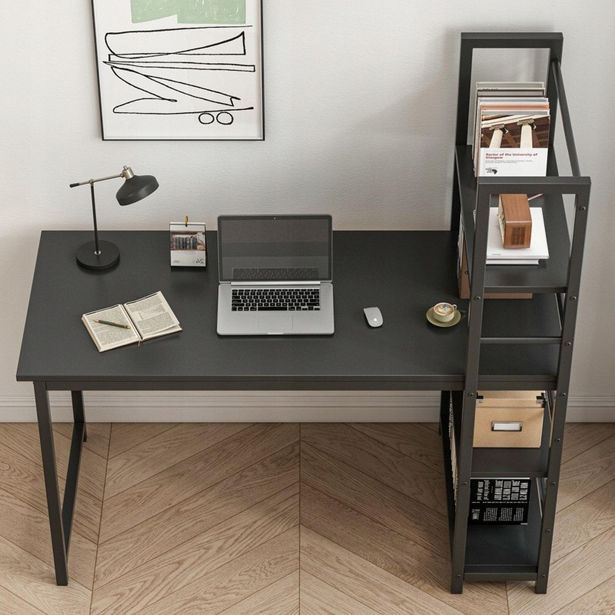 SCHREIBTISCH, schwarz 119.5x48x120cm - Schwarz, Holzwerkstoff (48/119.5/120cm)