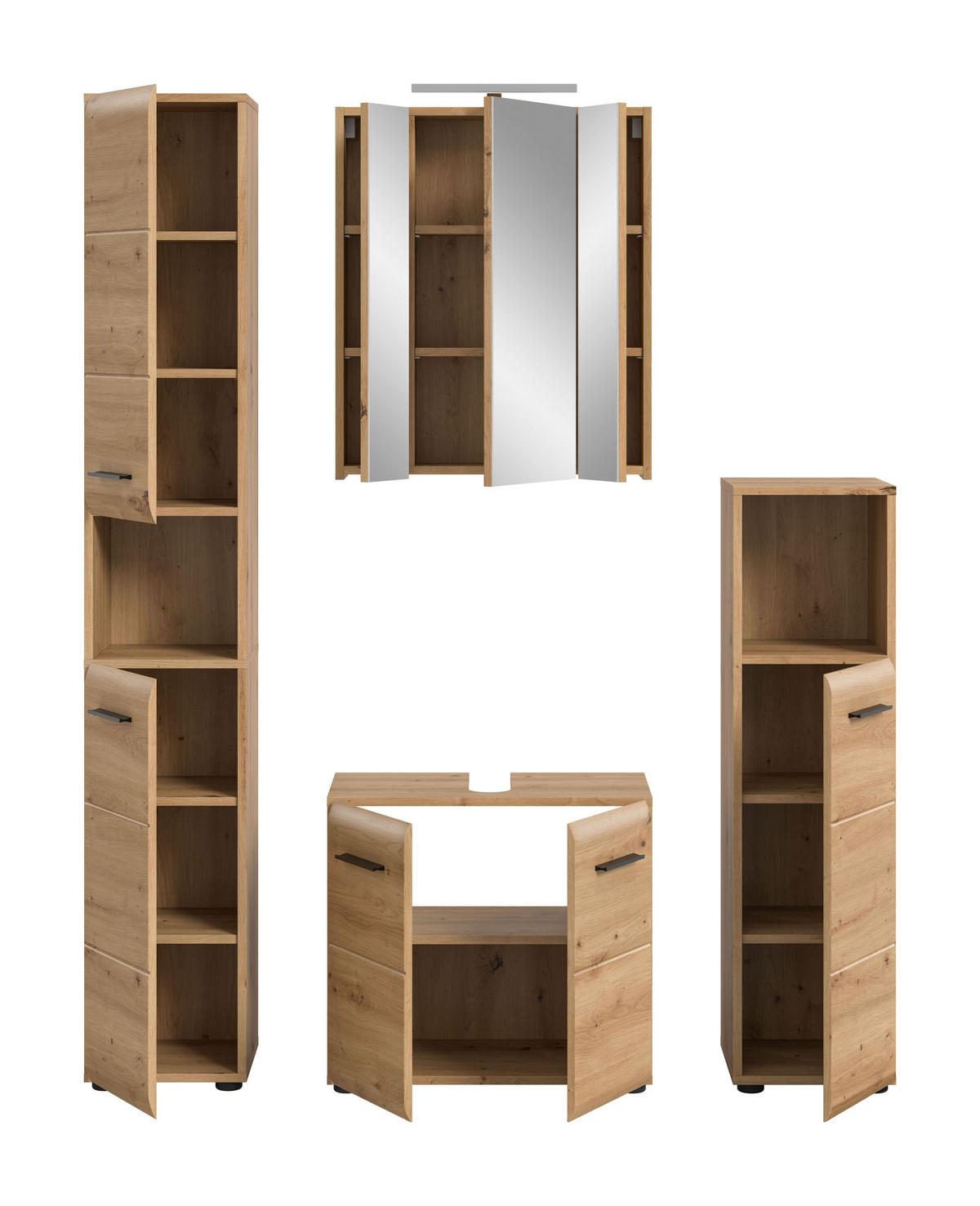 BAD-SET ICE 5-tlg. B/H/T: ca. 150/185/30 cm) in Artisan Oak Nachbildung/Artisan Oak Nachbildung - Eiche Artisan, Holz (150/185/30cm)