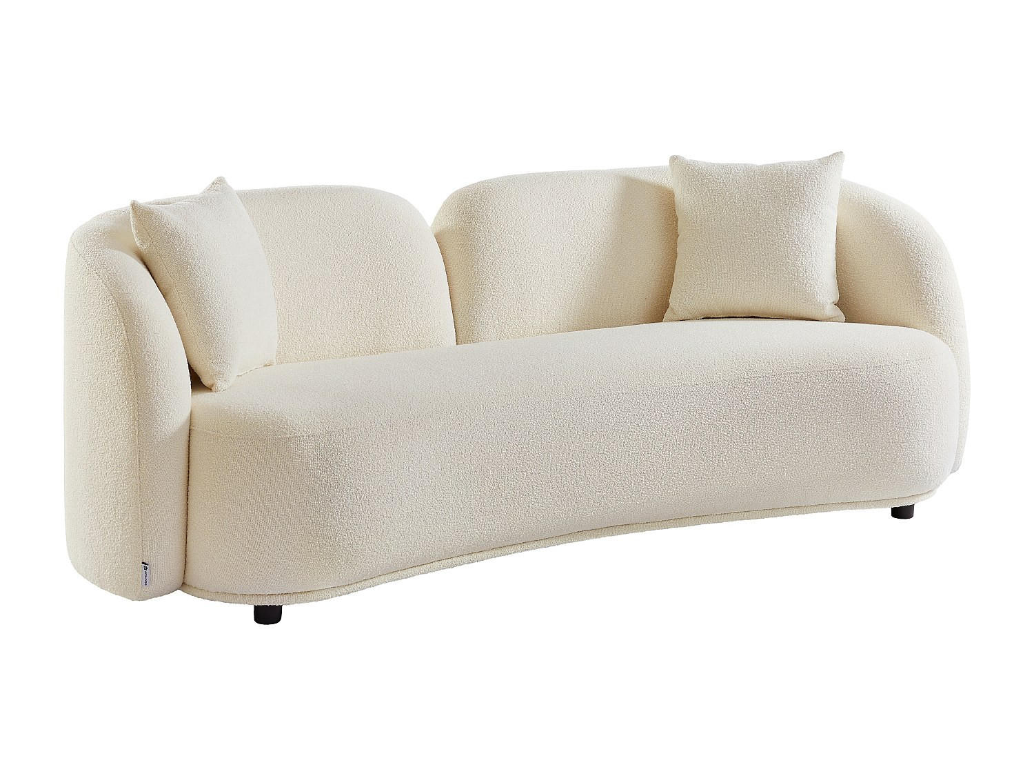 SOFA 3‑Sitzer – Bouclé-Stoff – Weiß – LINORIA - Weiß, Textil (226/81/93cm) - Vente-Unique
