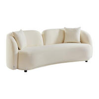 SOFA 3‑Sitzer – Bouclé-Stoff – Weiß – LINORIA - Weiß, Textil (226/81/93cm) - Vente-Unique