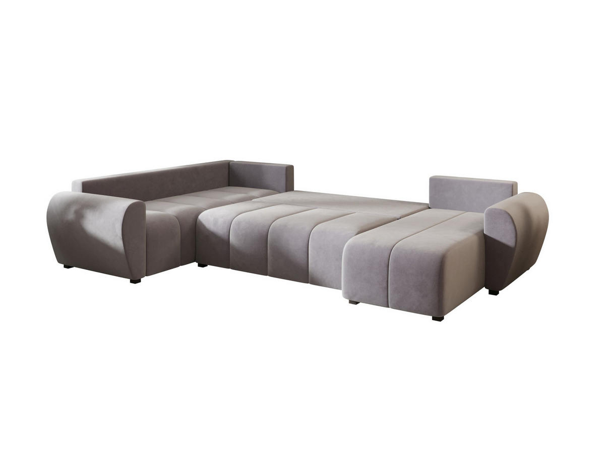 WOHNLANDSCHAFT MOLISA U PLUS Itaka 50 Rechts mit Schlaffunktion - Grau, Textil (303/82/208cm) - Bedante