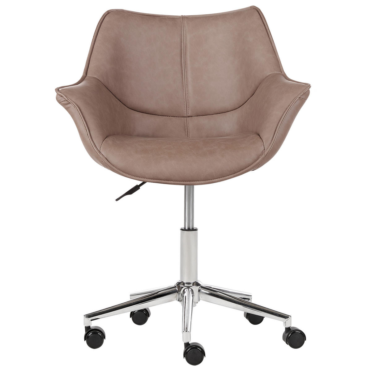 SCHREIBTISCHSTUHL Kunstleder Hellbraun Newdale - Hellbraun, Kunststoff (62/79/62cm) - Beliani