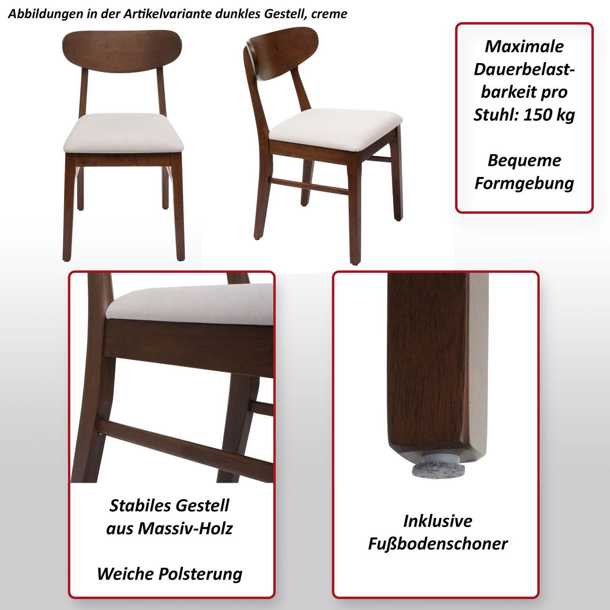 ESSZIMMERSTUHL Braun, Taupe 2er-Set - Taupe/Braun, Holz (45/79/49cm) - MCW
