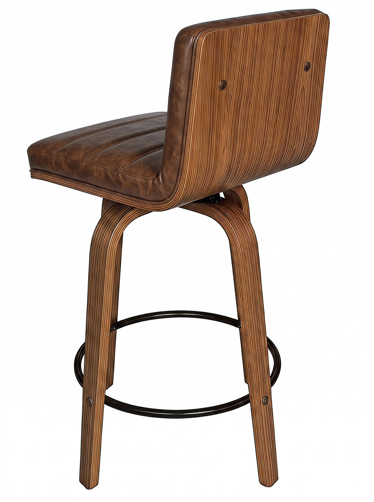 BARHOCKER DE-36437 mit geschwungenen Holzbeinen Rotbraun - Braun, Holz (48/90/40cm) - ComfortXL