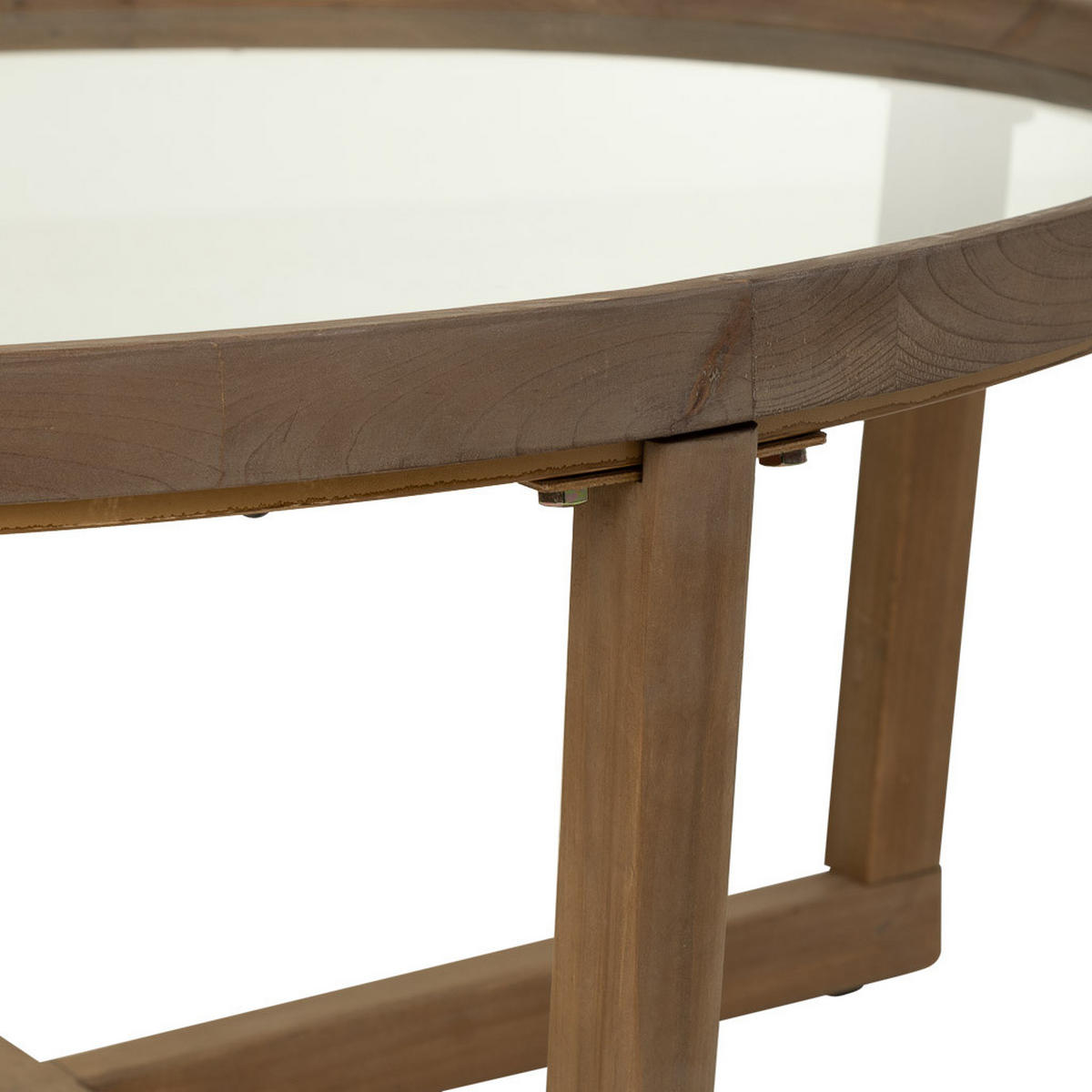 COUCHTISCH aus Holz und Metall D100x44 cm - Braun, Holz (100/100/43.5cm) - Wanderlust